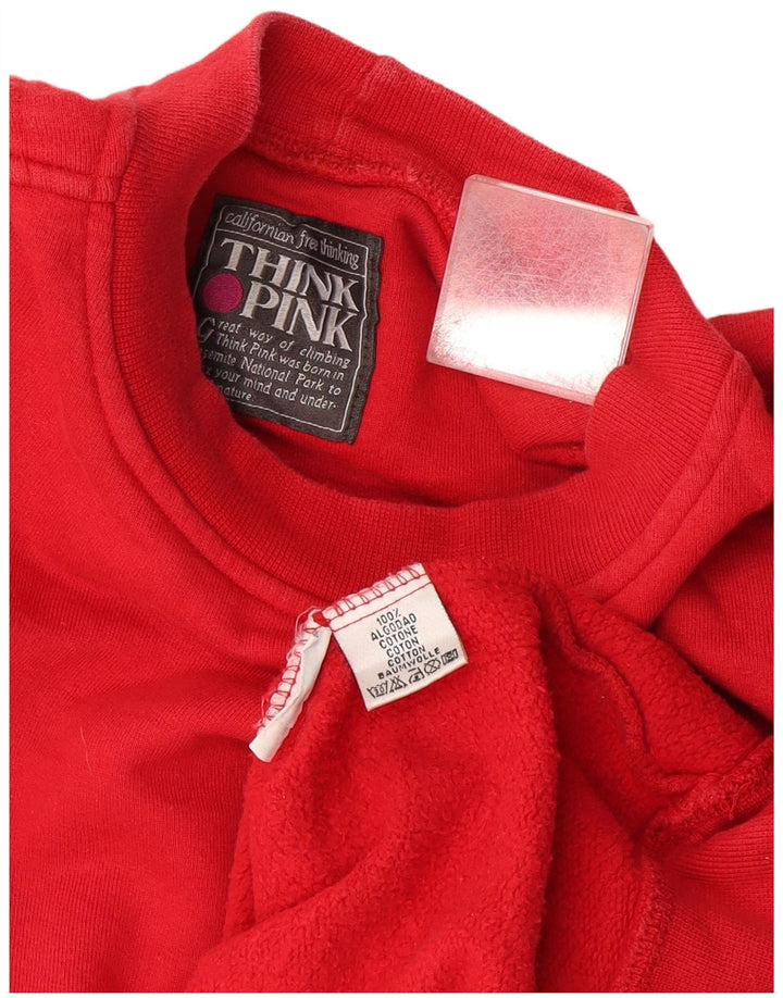Мужской свитшот Think Pink, джемпер XL, красный хлопок