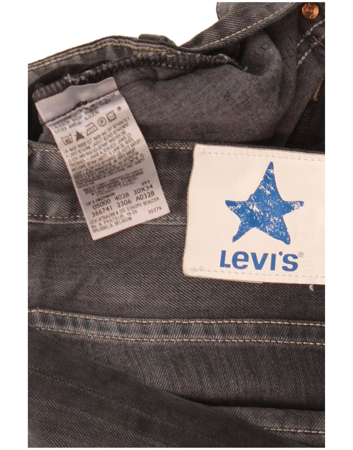 Мужские прямые джинсы Levi's W30 L34 серые, хлопок