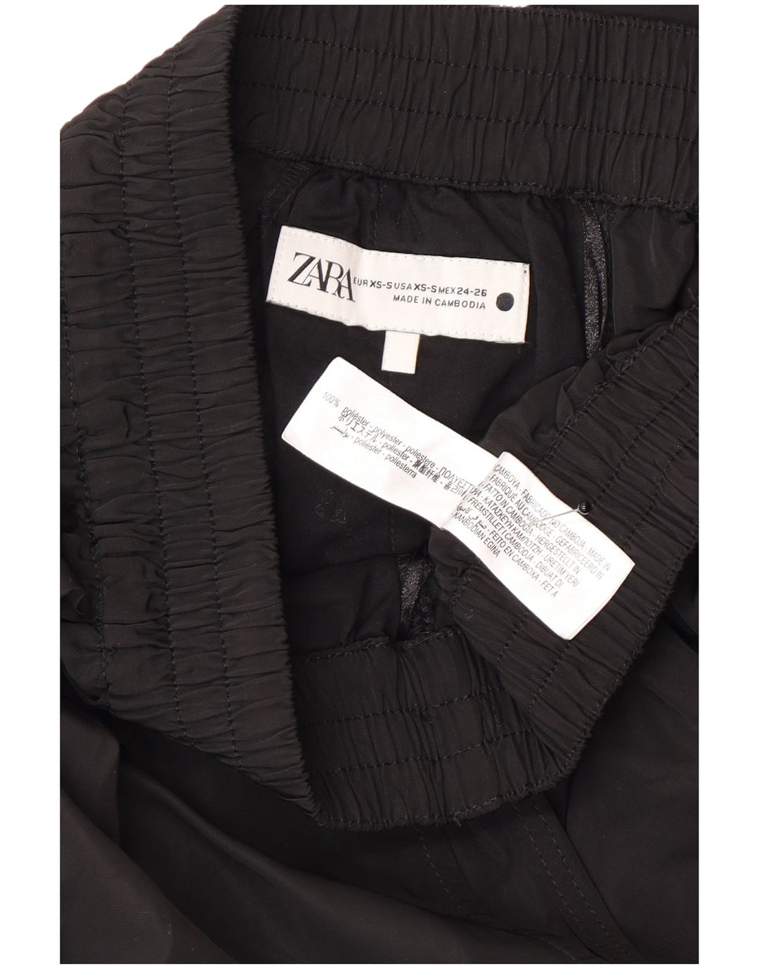 Женская расклешенная юбка Zara XS W30, черный полиэстер