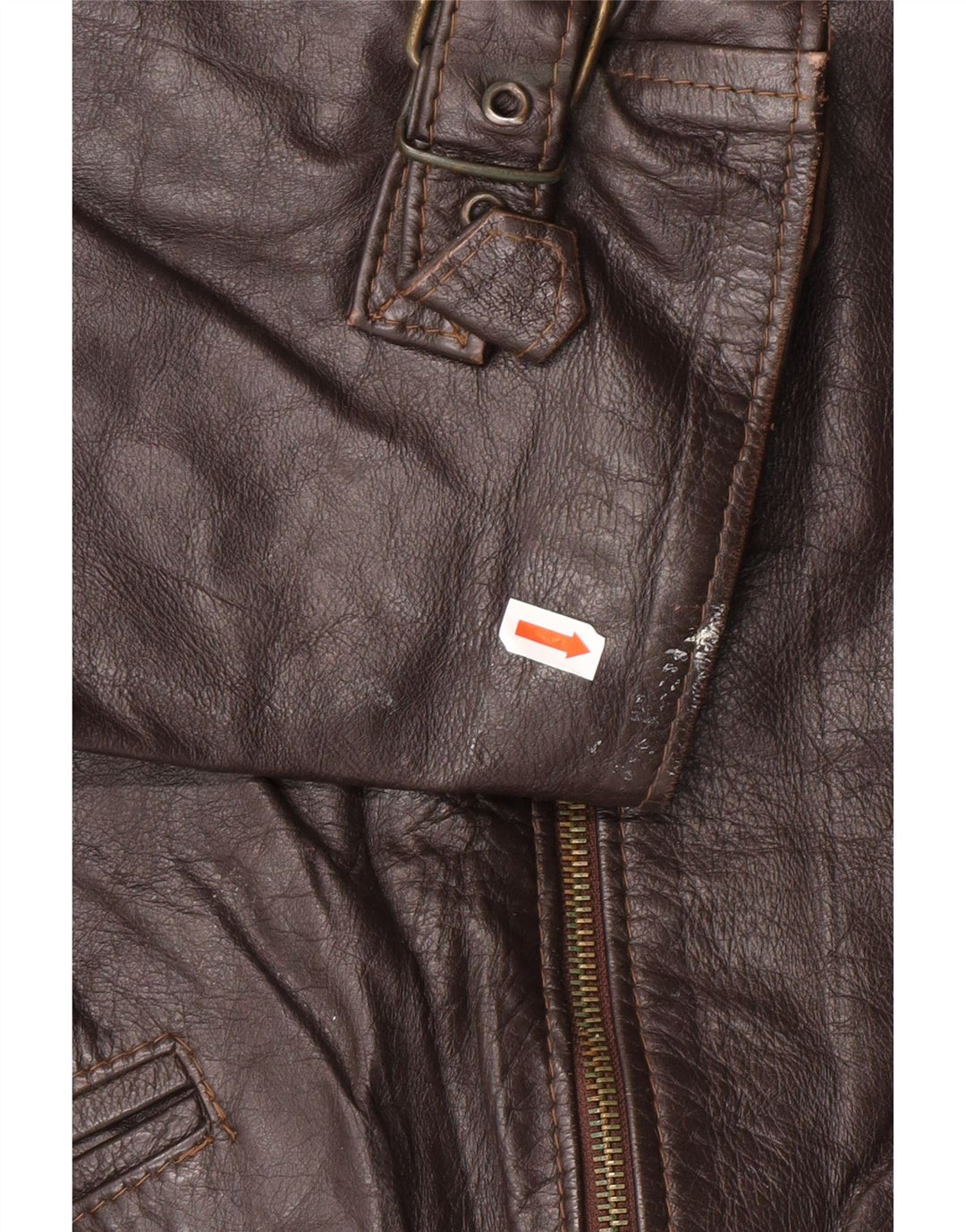 Мужская кожаная куртка VINTAGE UK 42 XL коричневая кожа