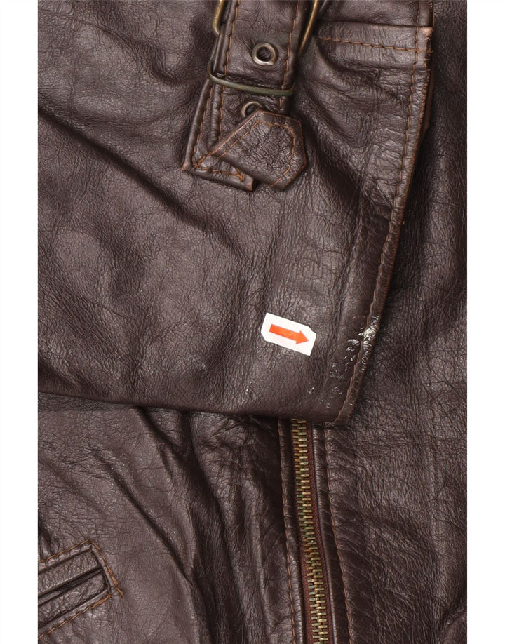 Мужская кожаная куртка VINTAGE UK 42 XL коричневая кожа