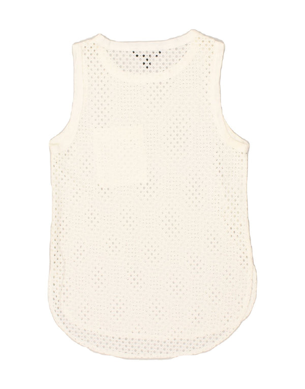 BANANA REPUBLIC Womens Petite See Through Vest Top UK 2 2XS Off White
