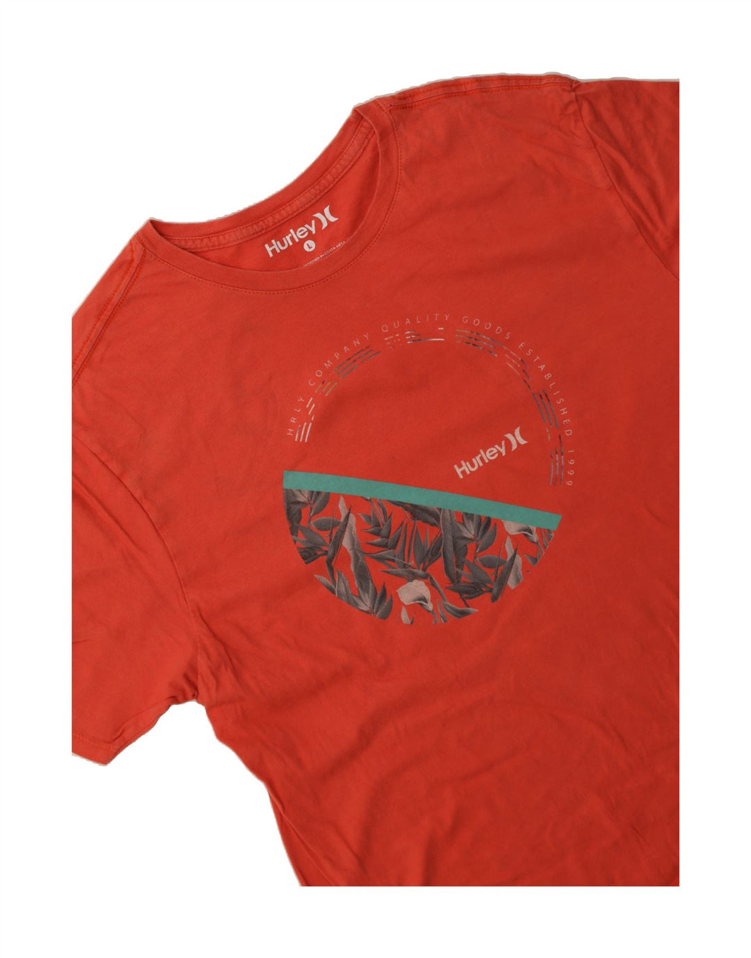 HURLEY Mens Graphic T-Shirt Top Large Red Cotton Vintage Hurley and Second-Hand Hurley from Messina Hembry 