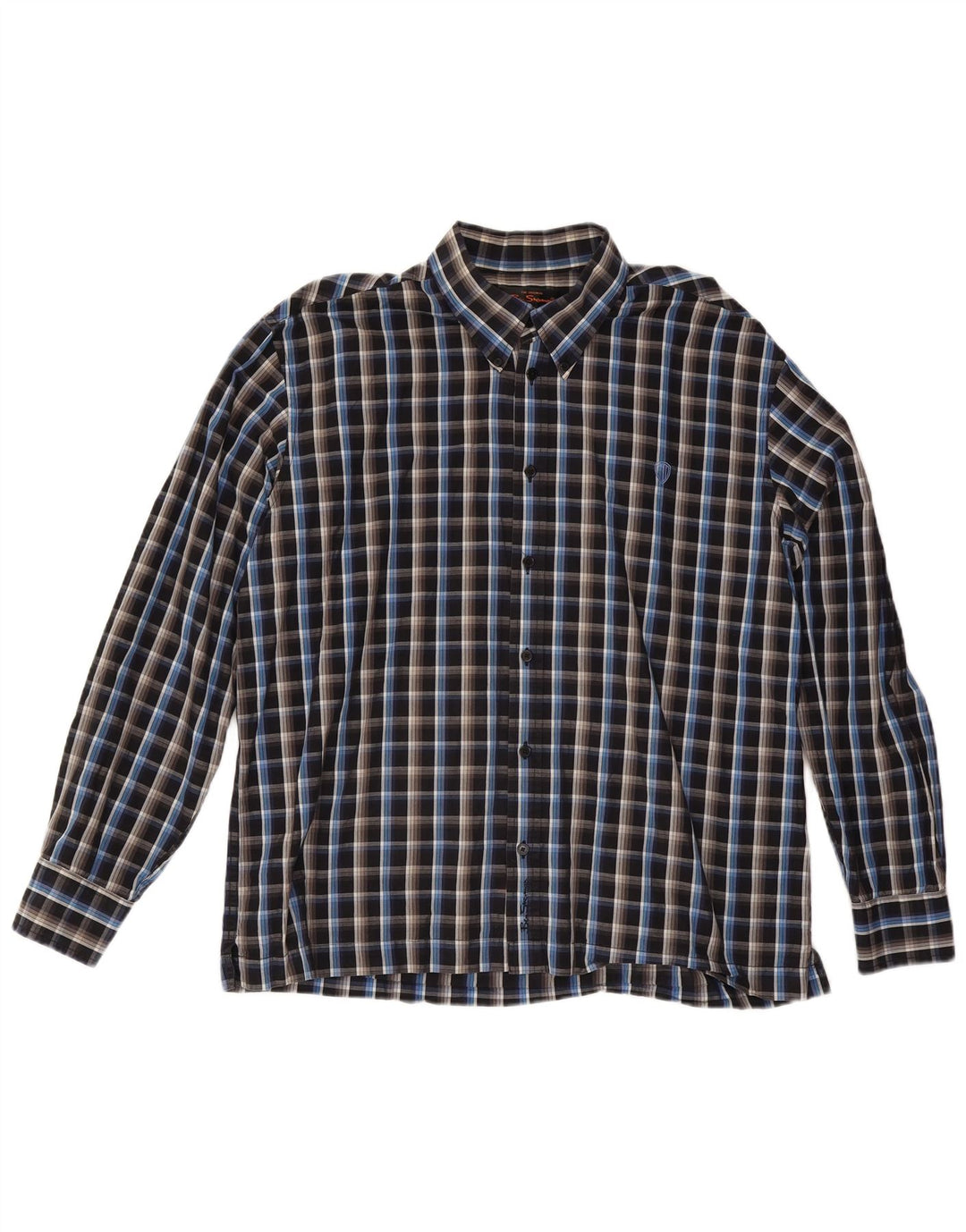 Мужская рубашка Ben Sherman 2XL, черный хлопок в клетку