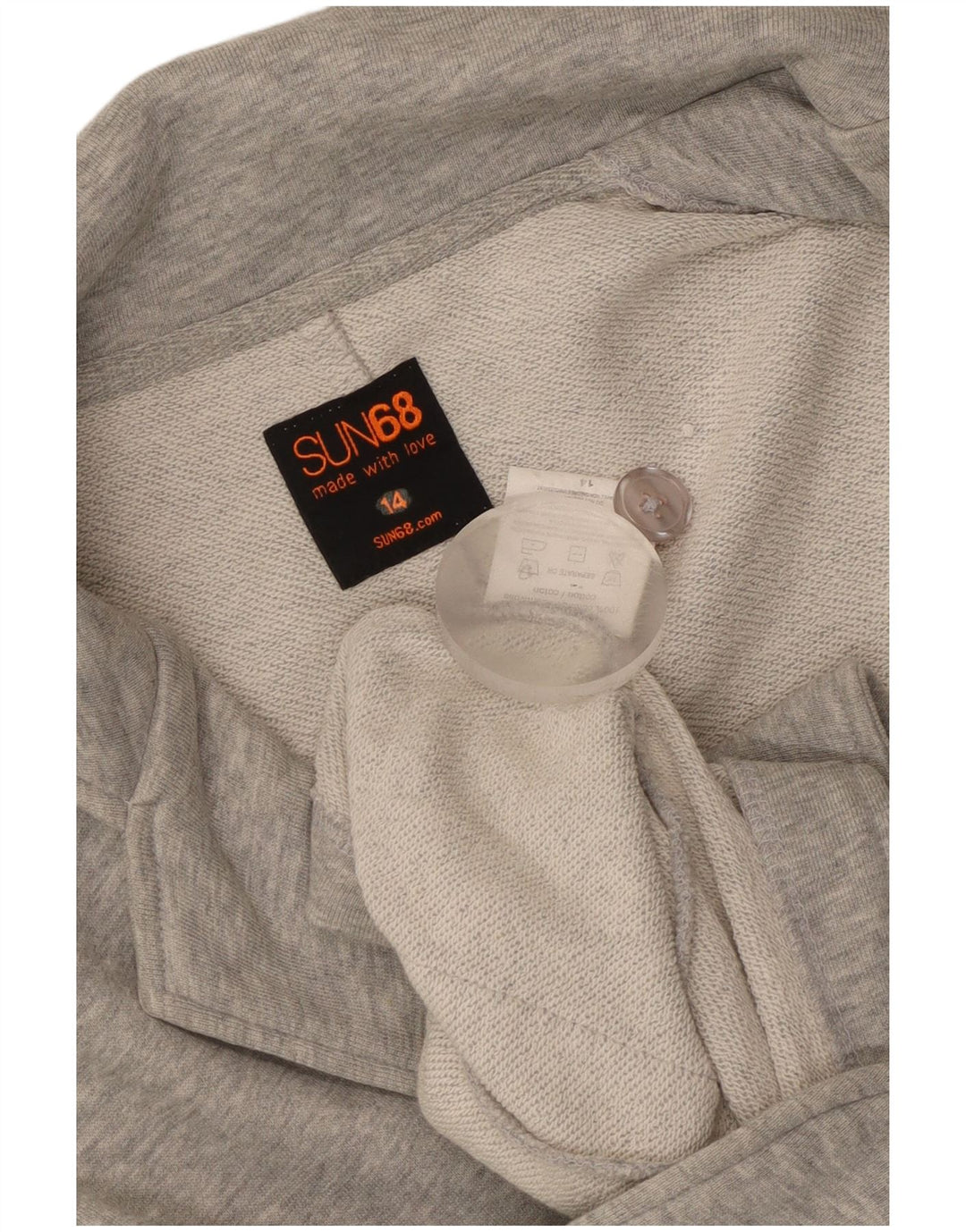 Женский пиджак Sun68 на 2 пуговицах, Великобритания 14, хлопковый средний серый цвет