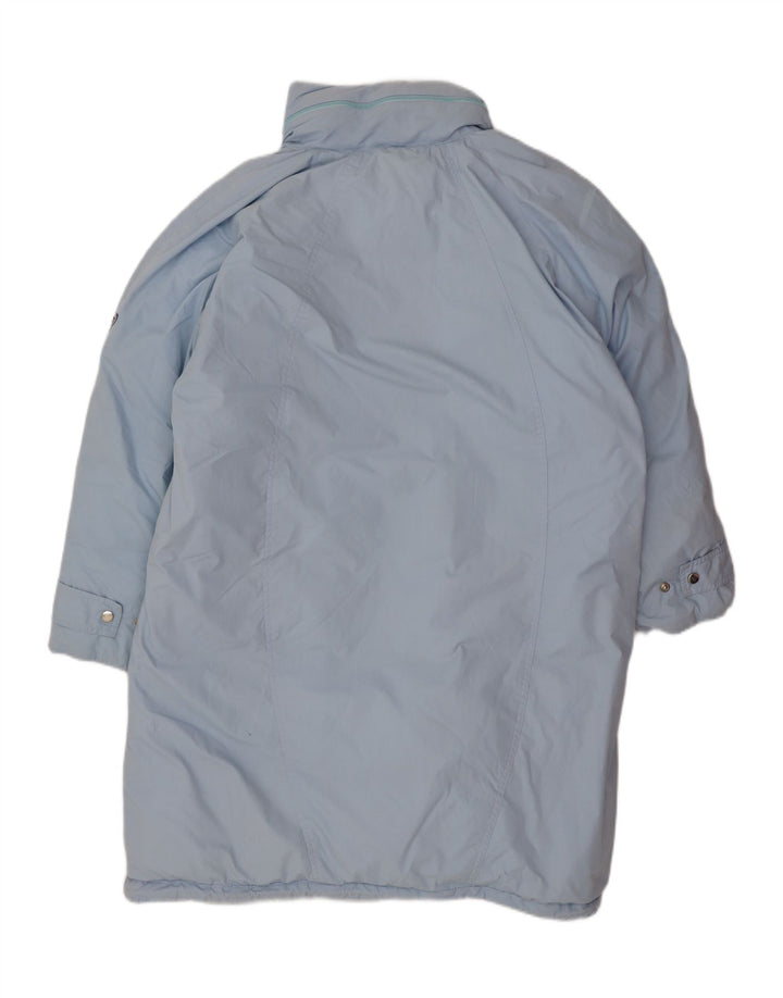 Винтажное женское длинное стеганое пальто EU 42, большое синее