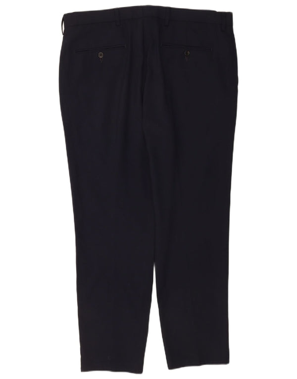 Мужские прямые брюки-чиносы Marks & Spencer W36 L29 темно-синие, шерсть