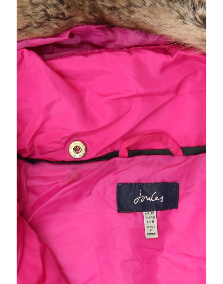 JOULES Womens Hooded Windbreaker Jacket UK 12 Medium Pink Polyester Vintage Joules and Second-Hand Joules from Messina Hembry 