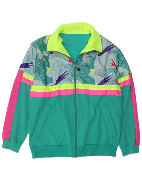 Мужской спортивный костюм VINTAGE, верхняя куртка, большая зеленая с геометрическим узором