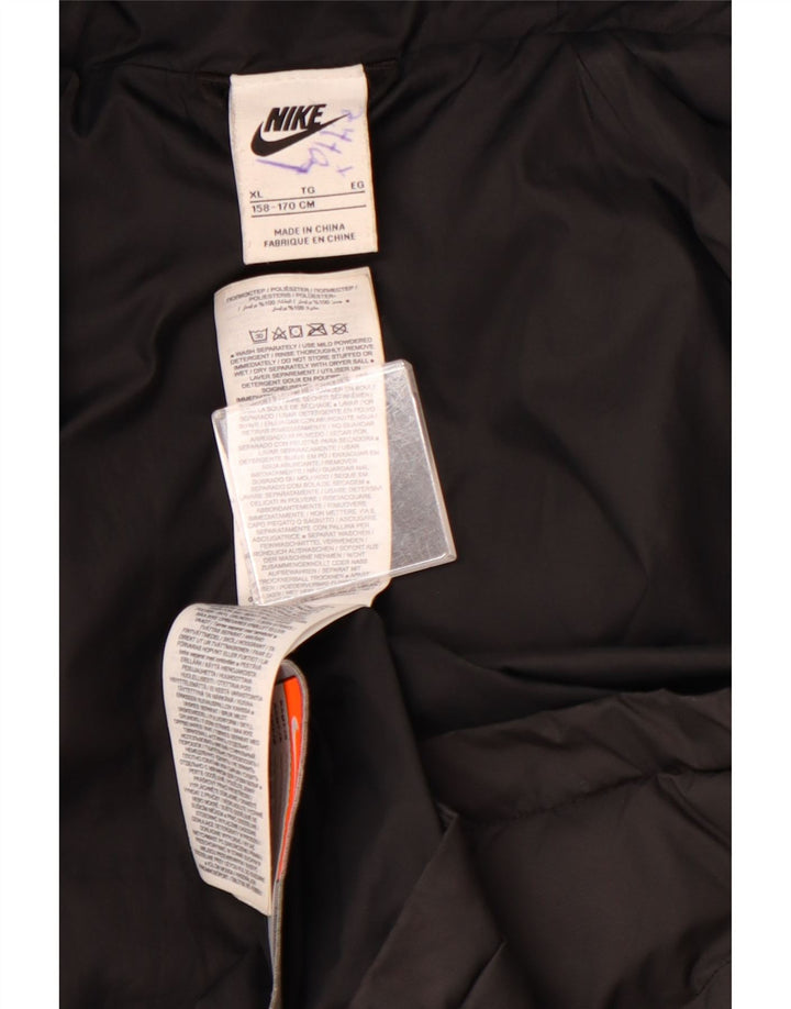 Утепленная куртка NIKE для мальчиков с капюшоном 13–14 лет, размер XL, черный полиэстер с цветными блоками