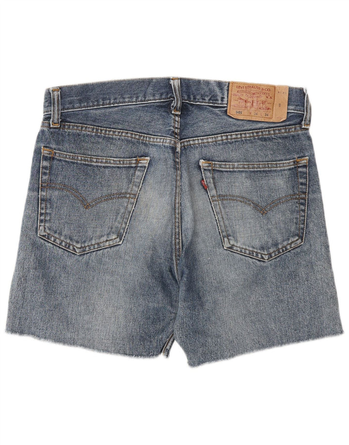Мужские джинсовые шорты LEVI'S 501 W34, большие синие, хлопок