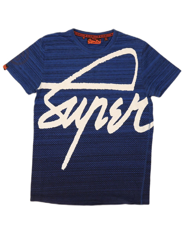 Мужская футболка Superdry Regular с графическим рисунком, хлопковая футболка среднего размера в синюю полоску
