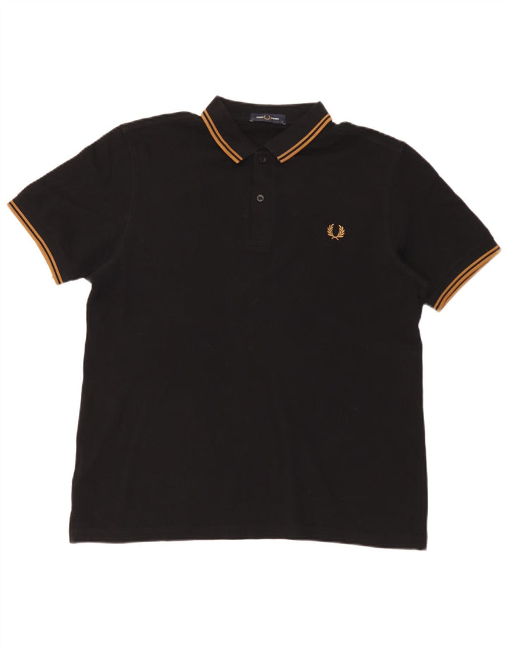 Мужская рубашка поло Fred Perry, большой черный хлопок