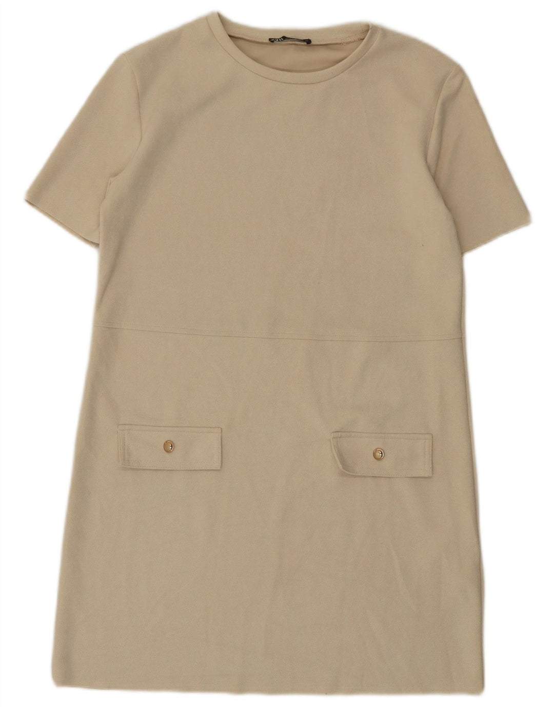 Женское платье прямого кроя Zara UK 14, средний цвет, белый полиэстер