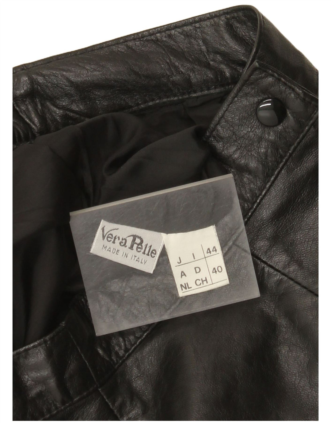 Винтажная женская мини-кожаная юбка IT 44 Medium W26 Черная кожа