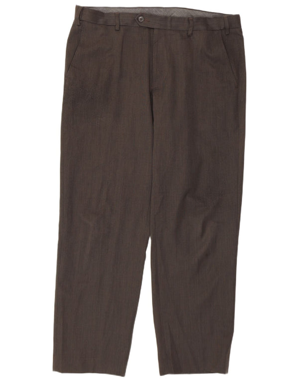 Мужские повседневные брюки стандартного кроя Marks & Spencer W36 L29 коричневые из полиэстера