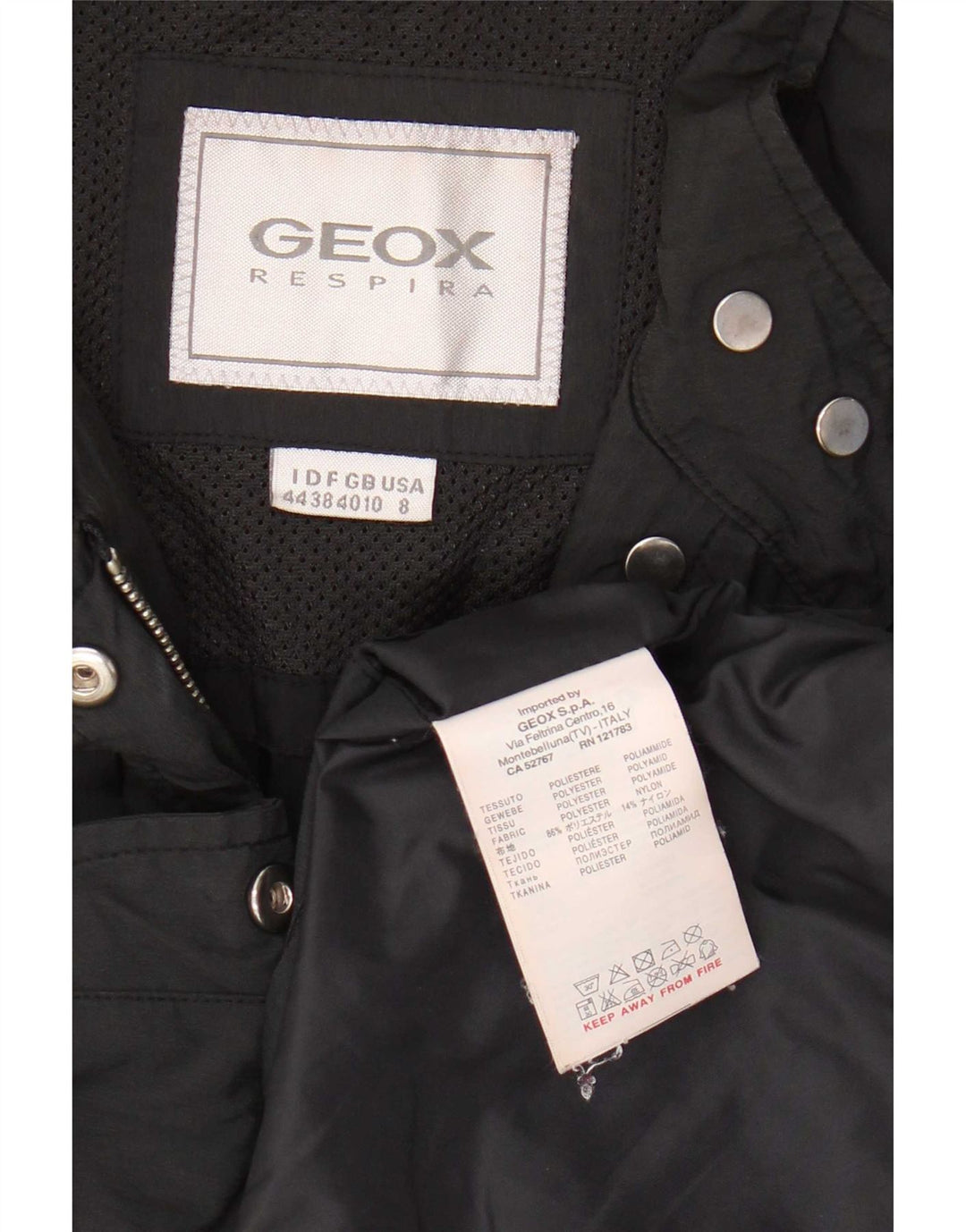 Geox Женская куртка Respira Utility UK 10, маленький черный полиэстер