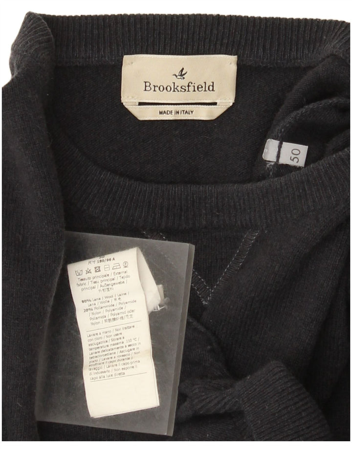 Мужской джемпер с круглым вырезом Brooksfield IT 50 Medium Grey Wool