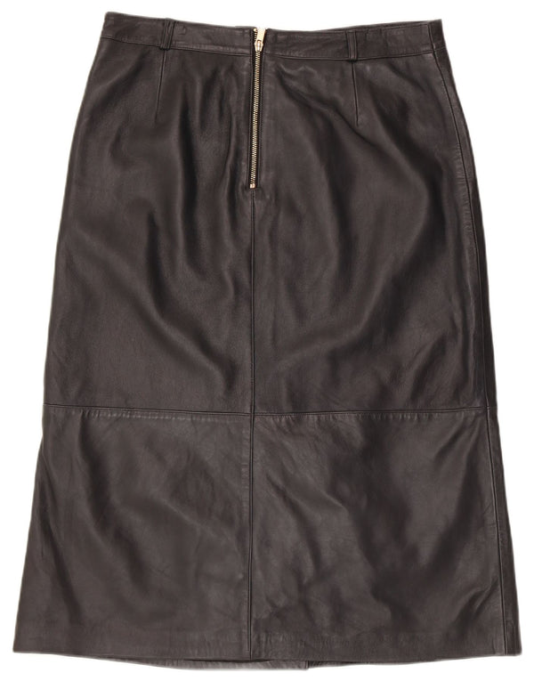 Женская кожаная юбка MINT VELVET UK 14, большая W34, черная кожа