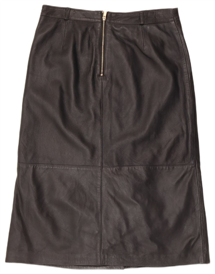 Женская кожаная юбка MINT VELVET UK 14, большая W34, черная кожа