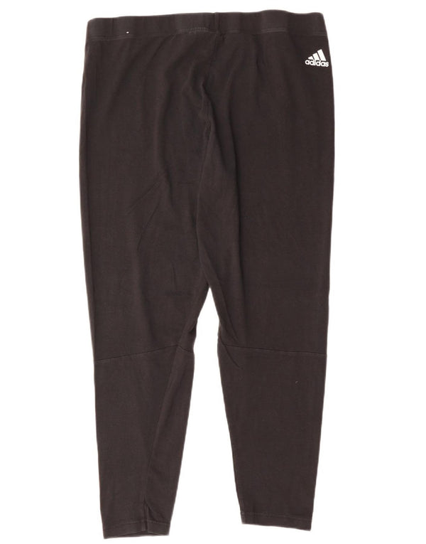 Женские леггинсы с рисунком ADIDAS UK 24/26 2XL, черные, хлопок