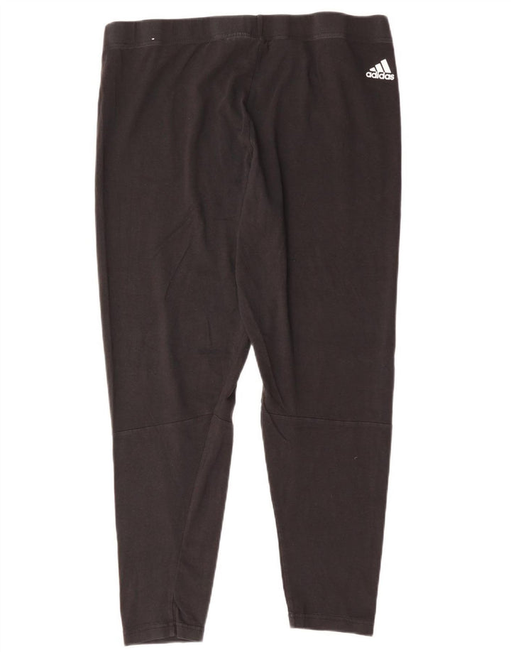 Женские леггинсы с рисунком ADIDAS UK 24/26 2XL, черные, хлопок