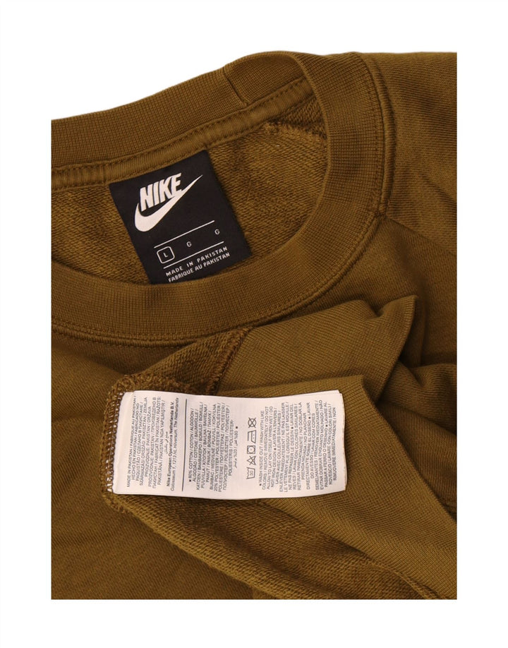 Мужской свитшот Nike, большой хлопковый джемпер цвета хаки