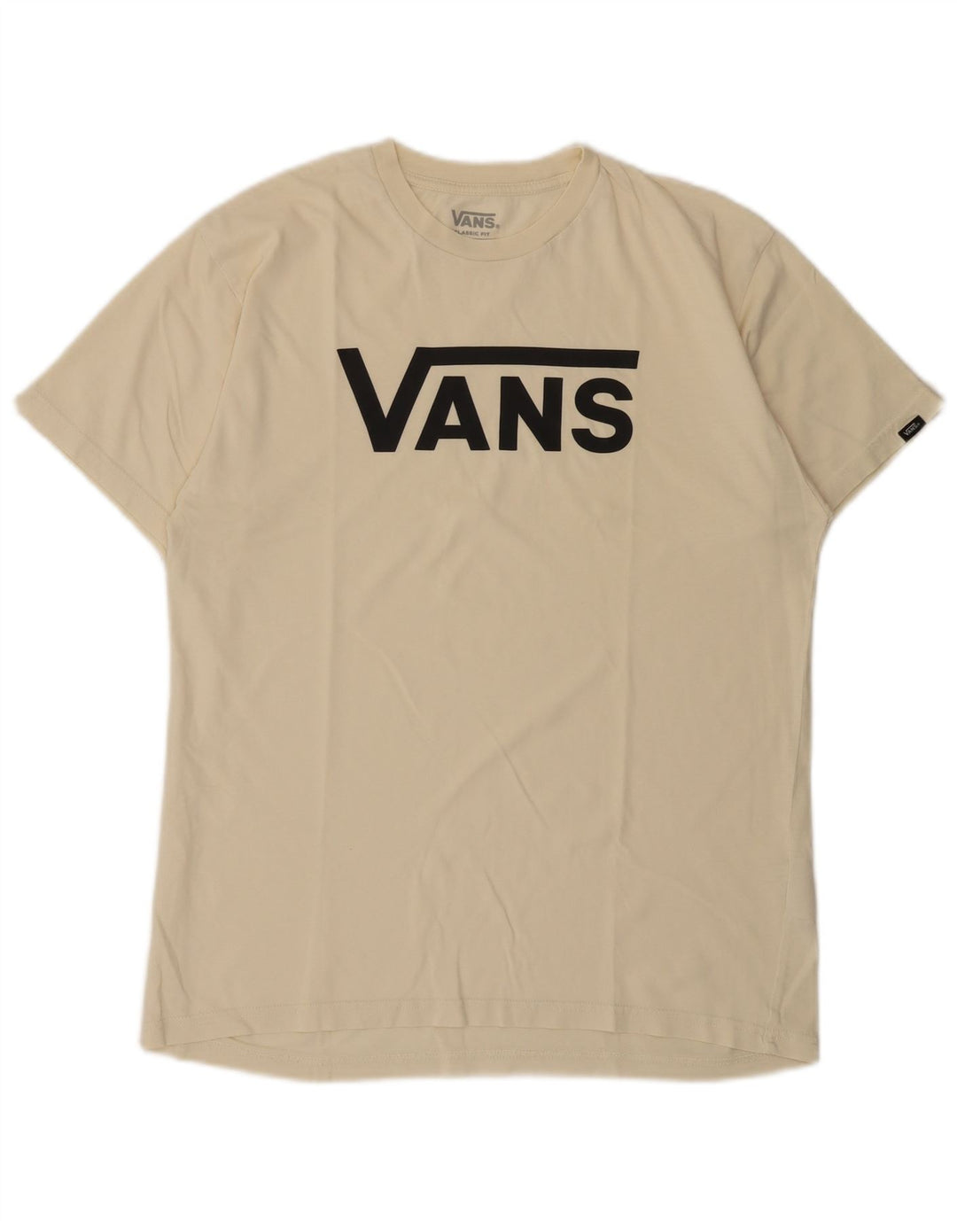 Мужская футболка классического кроя с рисунком Vans, хлопковый топ среднего размера, белый цвет