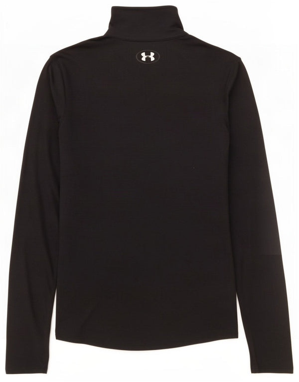 Мужской топ Under Armour Heat Gear с воротником на молнии и длинными рукавами, маленький черный