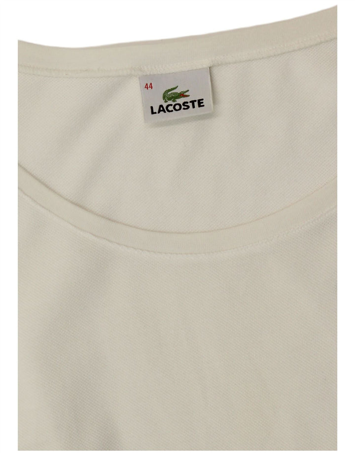 Женская футболка Lacoste, размер 44, большой белый хлопок