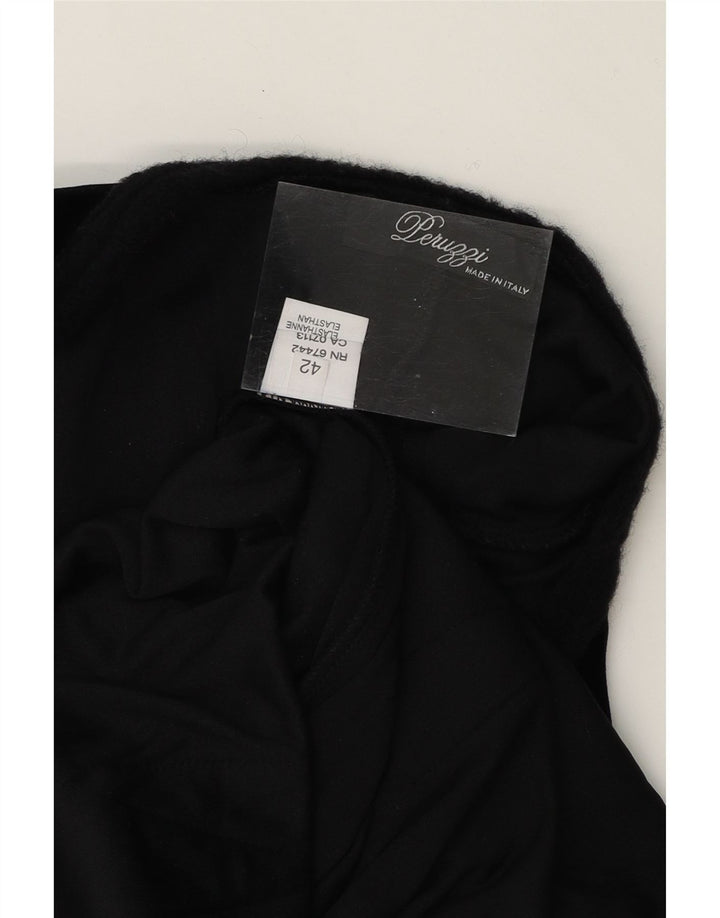 PERUZZI Womens Velvet Sleeveless Basic Dress IT 42 Medium Black Polyester Vintage Peruzzi and Second-Hand Peruzzi from Messina Hembry 