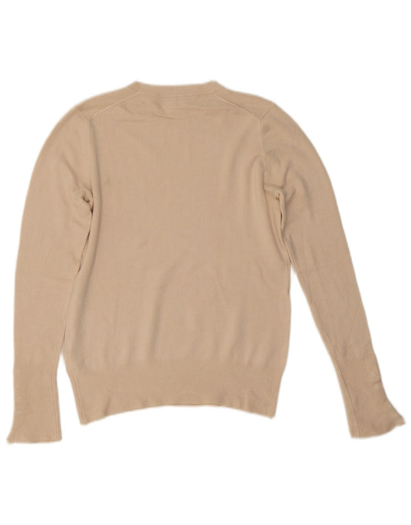 Женский джемпер с круглым вырезом Zara UK 12, средний бежевый вискоза