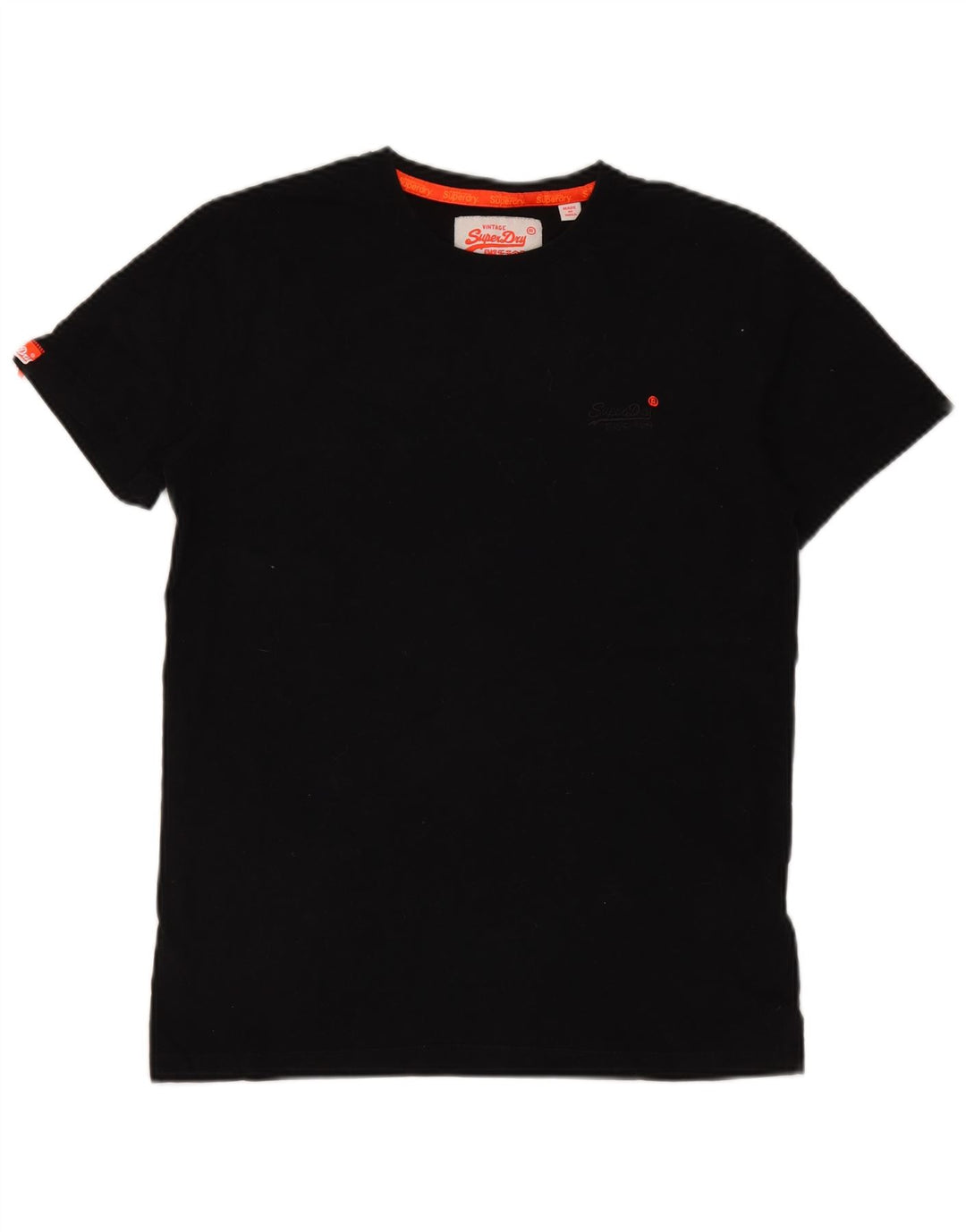 Мужская футболка Superdry Top из хлопка среднего размера, черная