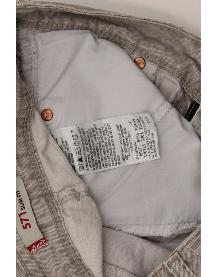 LEVI'S Womens 571 Slim Jeans W30 L34 Grey Cotton Vintage Levi's and Second-Hand Levi's from Messina Hembry 