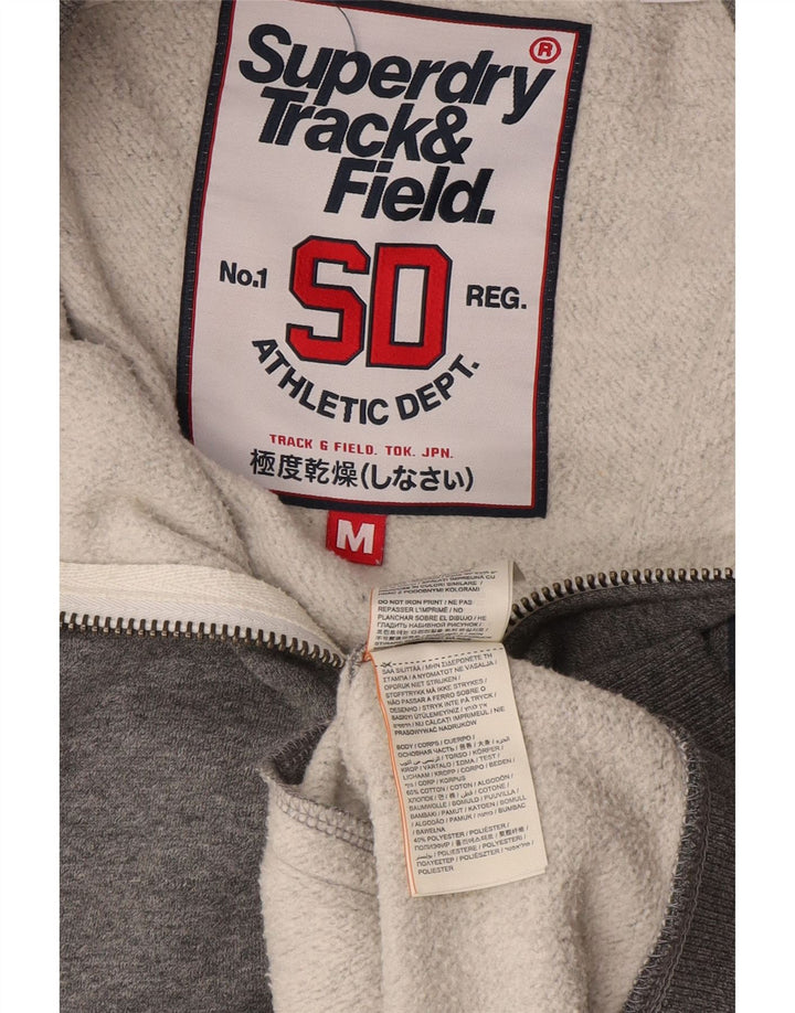 Мужской спортивный костюм Superdry с графическим принтом, верхняя куртка, средний серый хлопок с крапинками