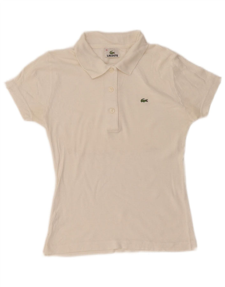 Женская рубашка поло Lacoste, размер 38, средний, белый, хлопковый