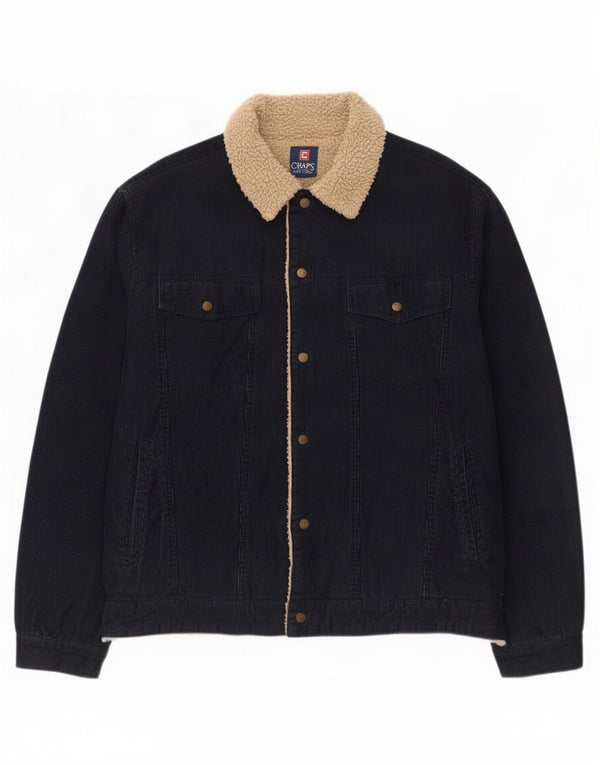 Мужская вельветовая куртка Chaps Tall из шерпа, Великобритания 42 XL, темно-синий хлопок