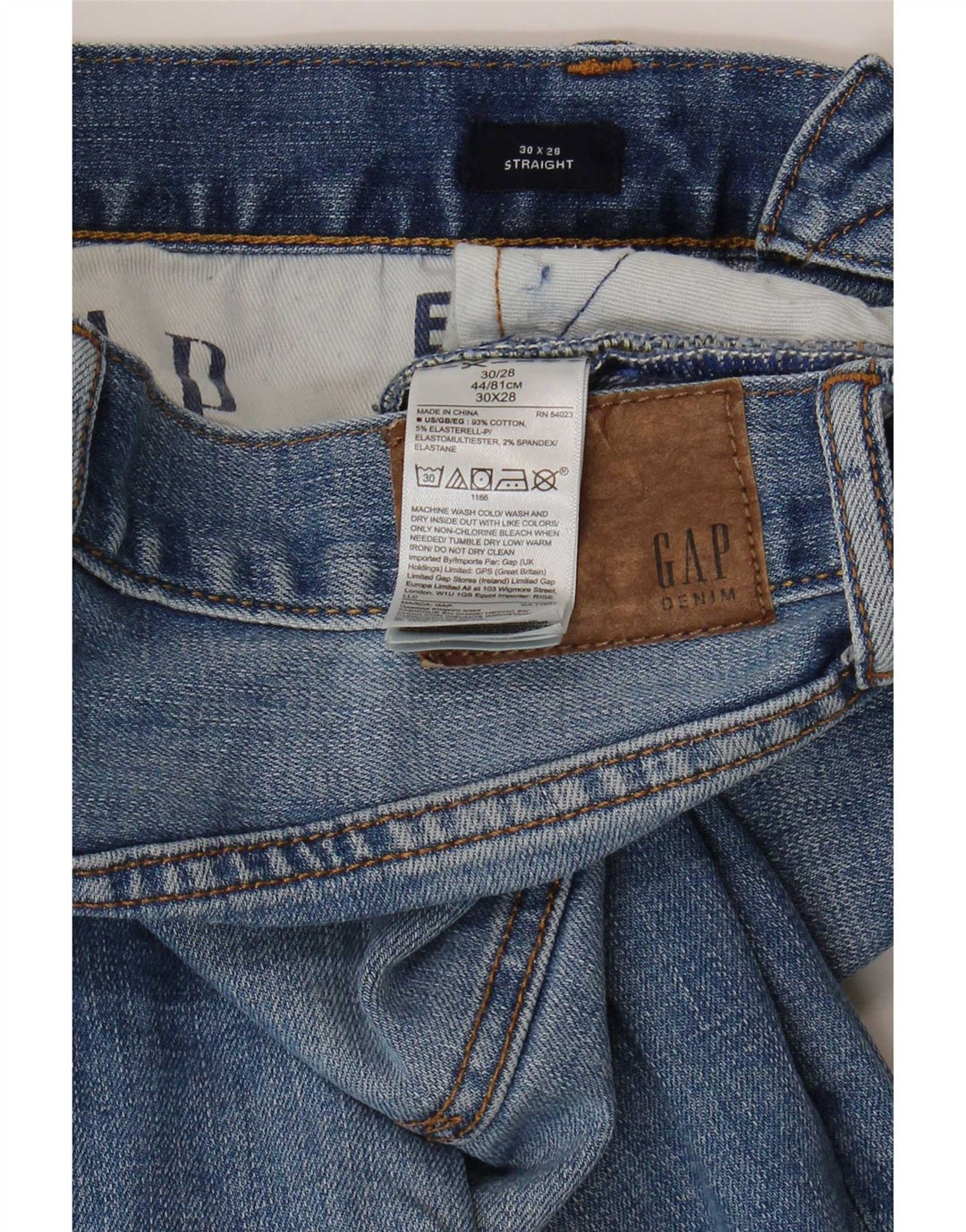 Джинсы мужские прямые Gap W30 L28 синие, хлопок