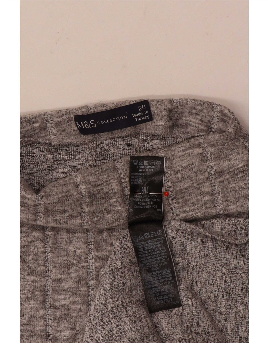 Женский топ с длинным рукавом Marks & Spencer UK 20 2XL Серый вискоза