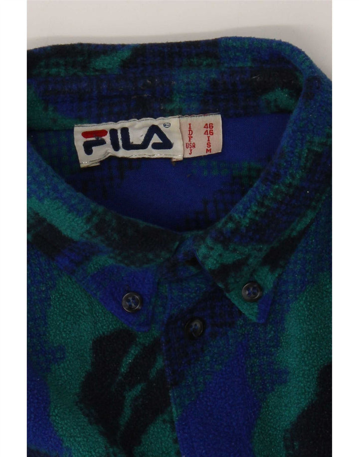 Fila Мужская флисовая рубашка с абстрактным узором IT 46, маленькая синяя