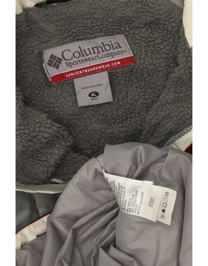 Мужская лыжная куртка Columbia UK 42 XL бордовый полиэстер с цветными блоками