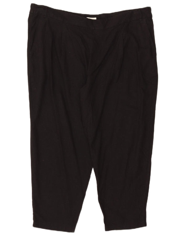 Женские капри Marks & Spencer UK 24 4XL W42 L25 черные льняные