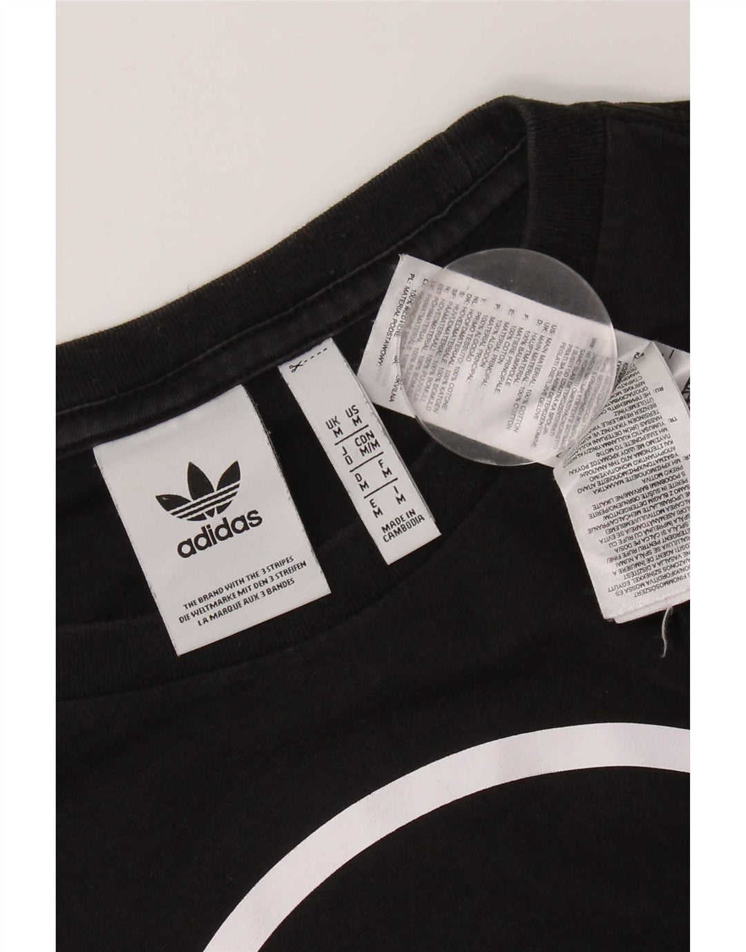 Мужская футболка с рисунком Adidas Top Medium Black Cotton