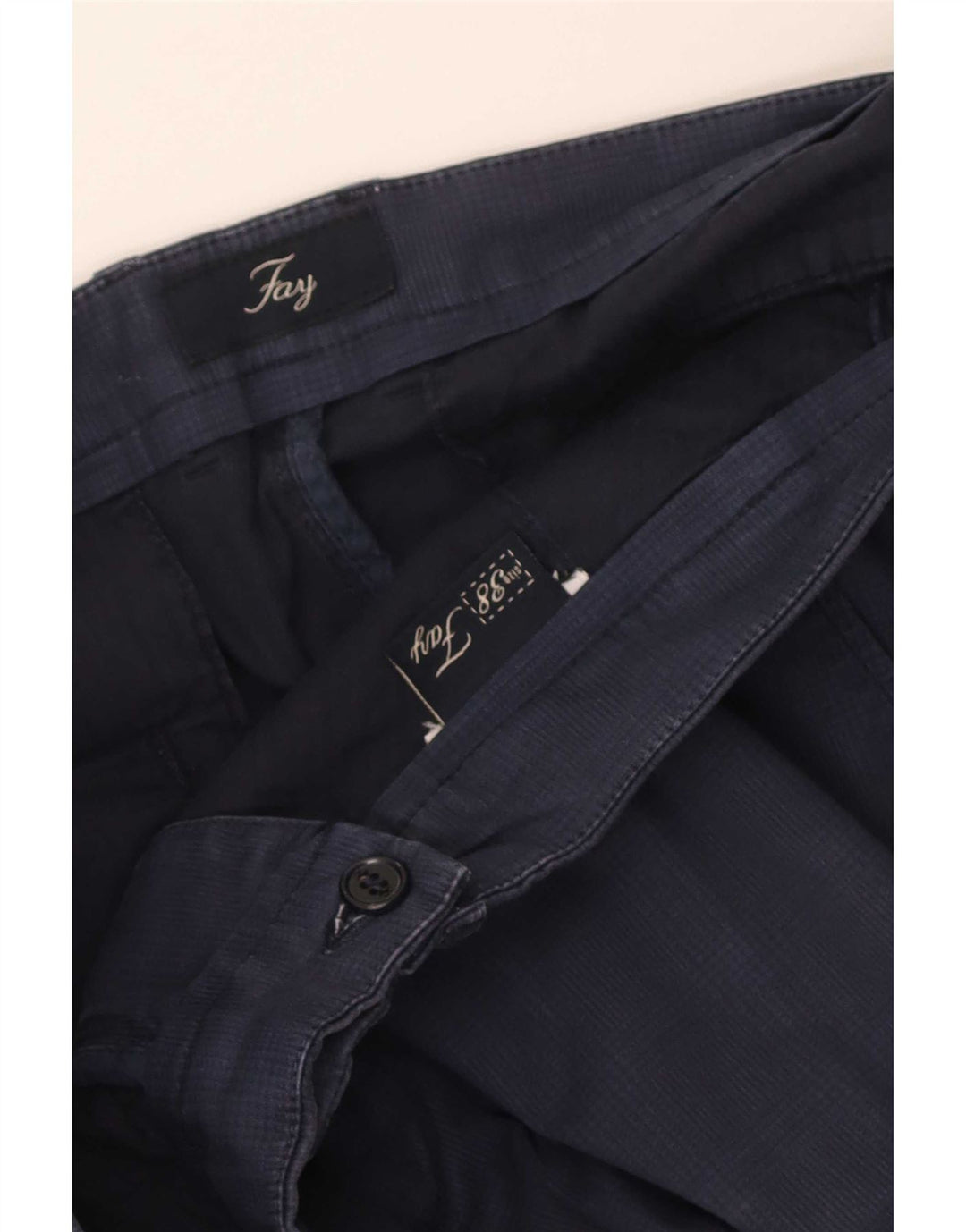 Мужские узкие брюки чинос Fay W38 L30 Темно-синие в клетку