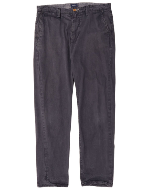 Мужские прямые брюки-чиносы Gant W34 L34, темно-синие, хлопковые