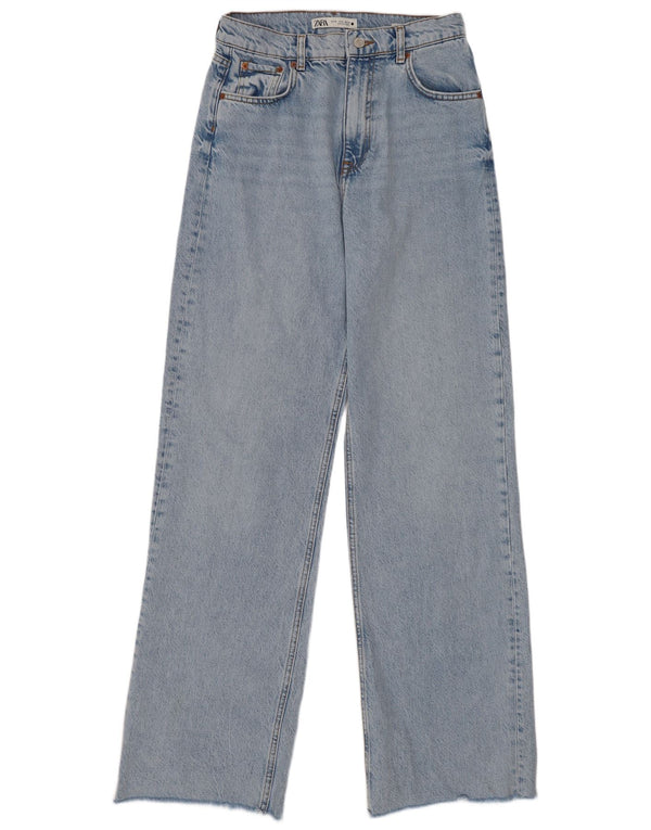 Женские джинсы с высокой талией Zara EU 38, маленькие W28 L33, синие, хлопок, 90-е годы