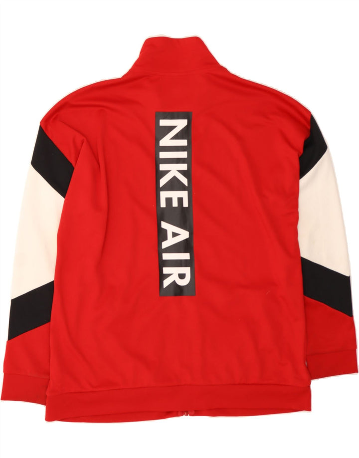 NIKE Mens Graphic Tracksuit Top Jacket XL Red Colourblock Polyester Vintage Nike and Second-Hand Nike from Messina Hembry 