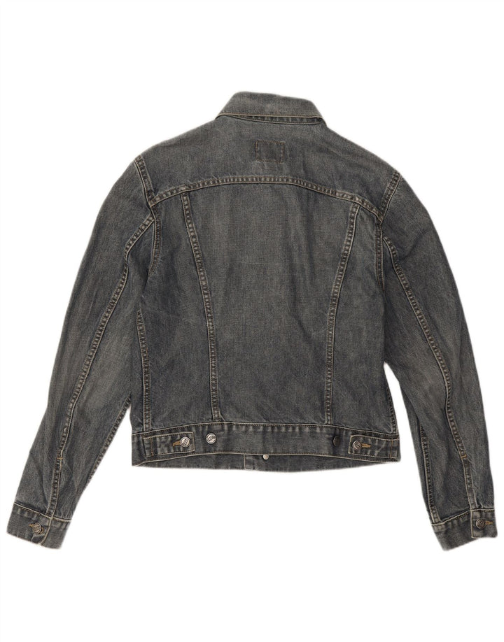 Женская укороченная джинсовая куртка Gas UK 14, хлопок среднего синего цвета