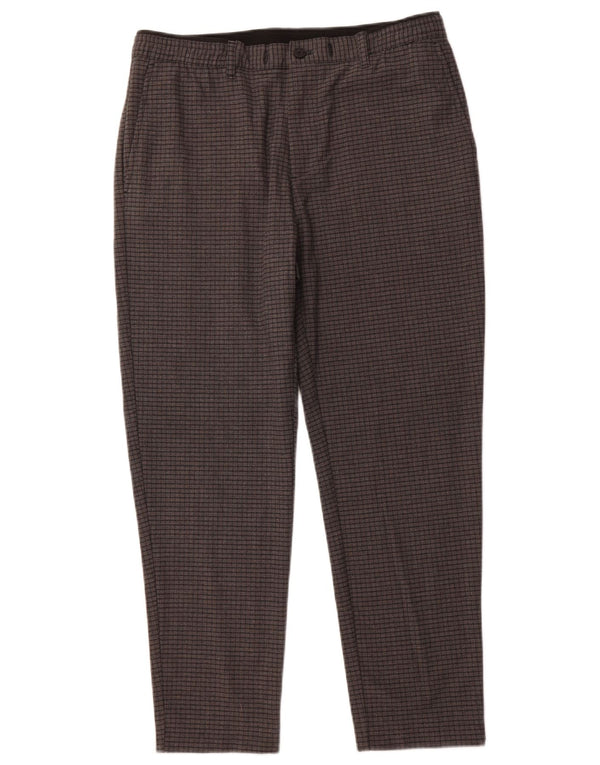 Женские зауженные брюки чинос ZARA, большие W34 L27, серые в клетку