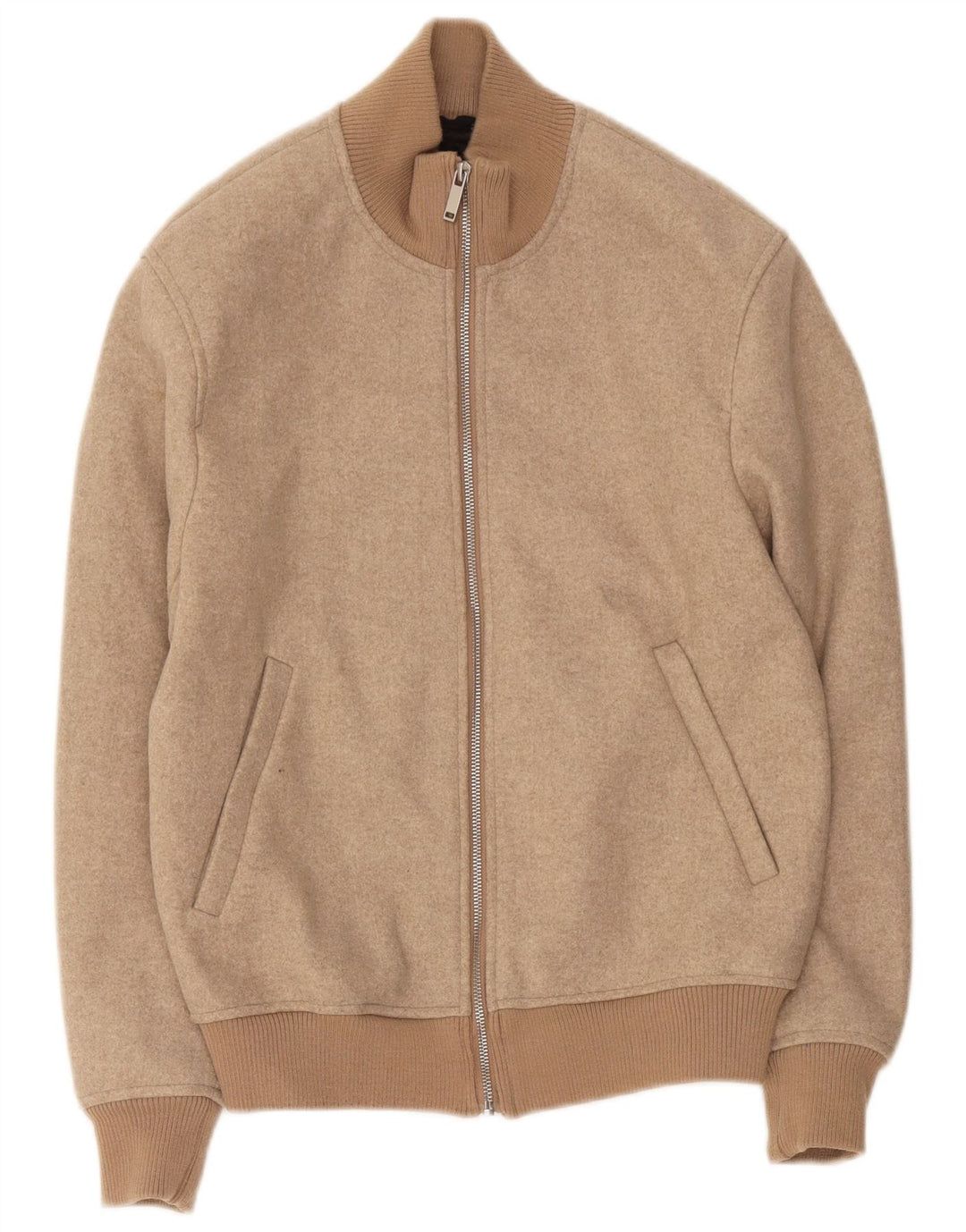 Мужская куртка-бомбер Zara UK 36, маленькая, бежевая